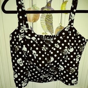 Skull and flower crop top